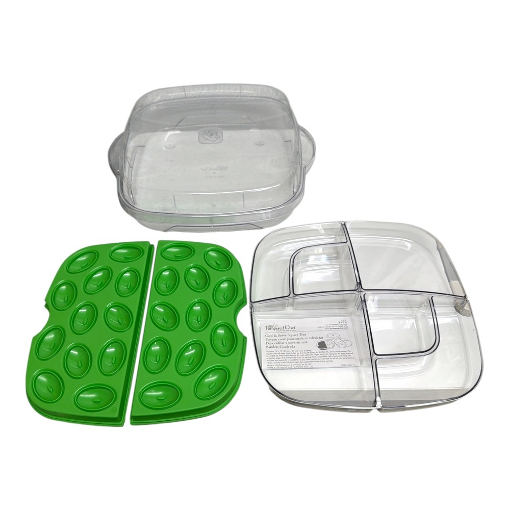 The Pampered Chef Cool & Serve Tray Deviled Egg Tray Carrier Model 2292  NWOB